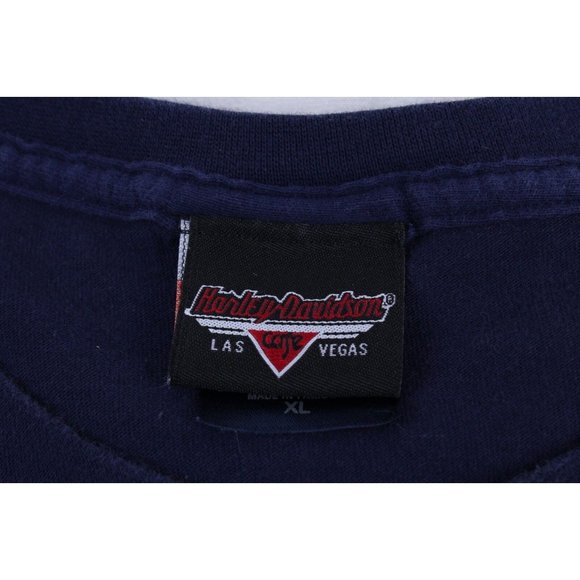 Harley Davidson Cafe Las Vegas T Shirt Live Hard Ride Easy Size XL Eagle Flag - Picture 8 of 9